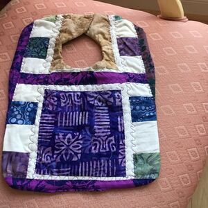 3/$25 or $12 each.  Hand Crafted, Quilted, Reversible Baby Bib in Batiks